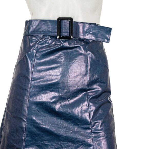 JOHN ELLIOTT Belted Skirt Plastic Blue size 1 Fall 2018 - Picture 12 of 13